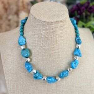 Turquoise Statement Necklace | Chunky Blue Stone Necklace | One of a Kind